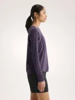 Arcteryx Camiseta Con Cuello Redondo Sunna LS Mujer Moondrop (1)