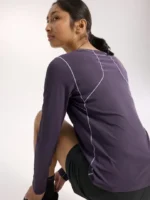Arcteryx Camiseta Con Cuello Redondo Sunna LS Mujer Moondrop (4)