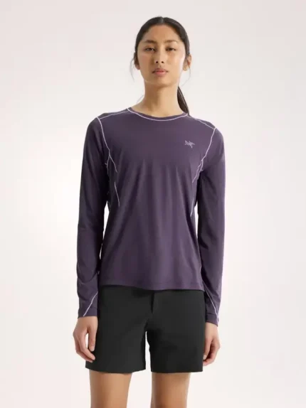 Arcteryx Camiseta Con Cuello Redondo Sunna LS Mujer Moondrop (5)