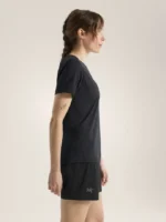 Arcteryx Camiseta Con Cuello Redondo Sunna Ss Speed Bird Mujer Black (1)