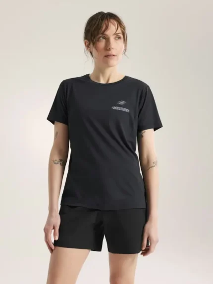 Arcteryx Camiseta Con Cuello Redondo Sunna Ss Speed Bird Mujer Black (5)