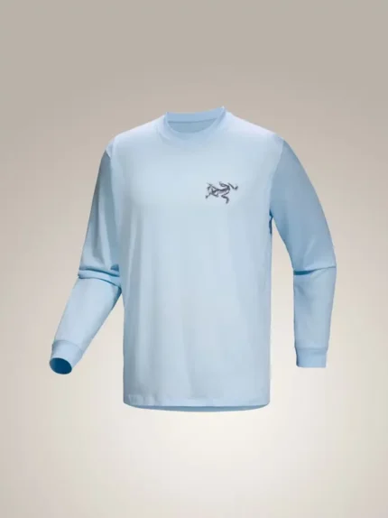 Arcteryx Camiseta Manga Larga Kragg SL Cotton Archaeopteryx Mosaico Hombre Alpine Blue Moondrop (1)