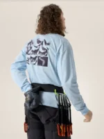 Arcteryx Camiseta Manga Larga Kragg SL Cotton Archaeopteryx Mosaico Hombre Alpine Blue Moondrop (5)