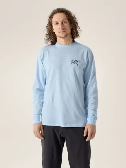 Arcteryx Camiseta Manga Larga Kragg SL Cotton Archaeopteryx Mosaico Hombre Alpine Blue Moondrop (6)