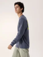 Arcteryx Camiseta Manga Larga Kragg SL Cotton Archaeopteryx Mosaico Hombre Dk Stratus Euphoria (1)