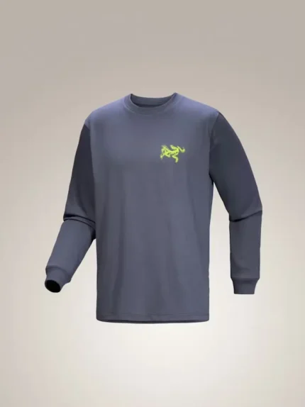 Arcteryx Camiseta Manga Larga Kragg SL Cotton Archaeopteryx Mosaico Hombre Dk Stratus Euphoria (6)